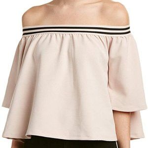 State of Being Women's Nude Game Set Off The Shoulder Stripe Top. * Size ~ SM *